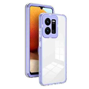 For vivo Y35 4G 2022 Global / Y22 4G 3 in 1 Clear TPU Color PC Frame Phone Case(Purple)