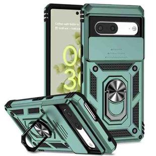 For Google Pixel 7 5G Sliding Camshield Holder Phone Case(Dark Green)