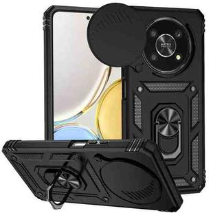 For Honor X9 Sliding Camshield Holder Phone Case(Black)