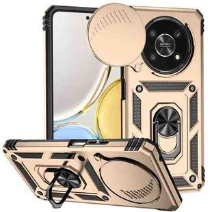 For Honor X9 Sliding Camshield Holder Phone Case(Gold)