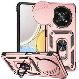 For Honor X9 Sliding Camshield Holder Phone Case(Rose Gold)