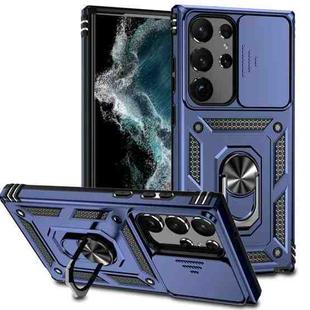 For Samsung Galaxy S23 Ultra 5G Sliding Camshield Holder Phone Case(Blue)