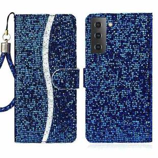 For Samsung Galaxy S23 5G Glitter Powder Filp Leather Phone Case(Blue)