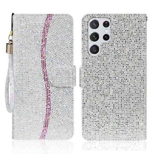 For Samsung Galaxy S23 Ultra 5G Glitter Powder Filp Leather Phone Case(Silver)