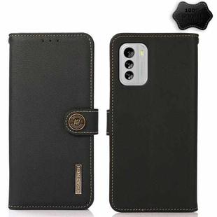 For Nokia G60 5G KHAZNEH Custer Genuine Leather RFID Phone Case(Black)