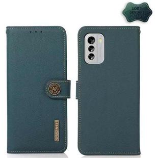 For Nokia G60 5G KHAZNEH Custer Genuine Leather RFID Phone Case(Green)