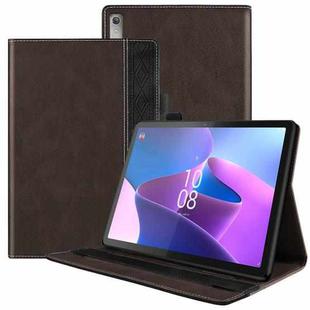 For Lenovo Tab P11 Pro Gen 2 Splicing Series Tablet PC Leather Case(Coffee)