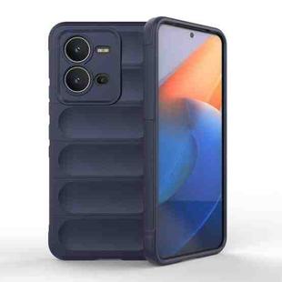 For vivo V25 5G Global Magic Shield TPU + Flannel Phone Case(Dark Blue)