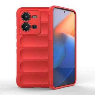 For vivo V25 5G Global Magic Shield TPU + Flannel Phone Case(Red)