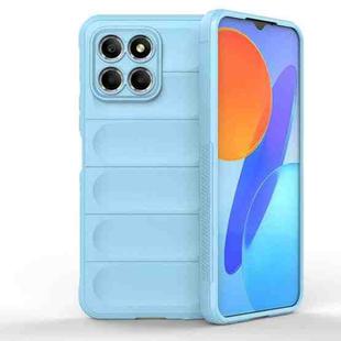 For Honor 8X 5G Magic Shield TPU + Flannel Phone Case(Light Blue)