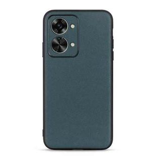 For OnePlus Nord 2T Lambskin Texture Genuine Leather Phone Case(Green)