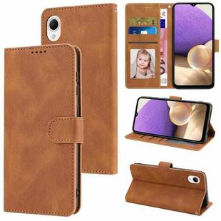 For Samsung Galaxy A23e/A22e/A23S/A23 5G Japan Fantasy Classic Skin-feel Calfskin Texture PU Phone Case(Brown)