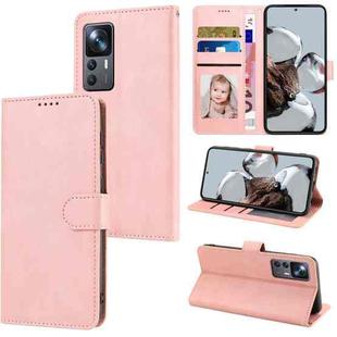 For Xiaomi 12T/12T Pro/Redmi K50 Ultra Fantasy Classic Skin-feel Calfskin Texture PU Phone Case(Pink)