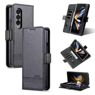 For Samsung Galaxy Z Fold3 5G AZNS Magnetic Calf Texture Horizontal Flip Leather Phone Case(Black)