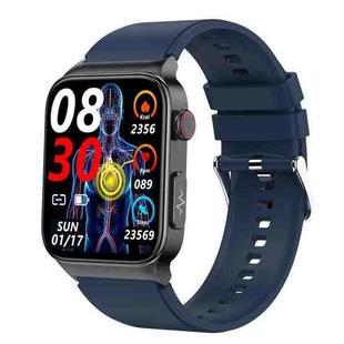 E500 1.83 inch HD Square Screen TPU Watch Strap Smart Watch Supports ECG Monitoring / Non-invasive Blood Sugar(Blue)