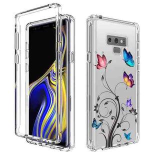 For Samsung Galaxy Note9 Transparent Painted Phone Case(Tree Butterflies)
