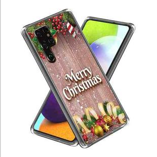 For Samsung Galaxy S22 Ultra 5G Christmas Patterned Clear TPU Phone Cover Case(Christmas Theme)
