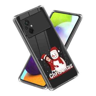 For Xiaomi Poco M5 Christmas Patterned Clear TPU Phone Cover Case(Red Hat Yeti)