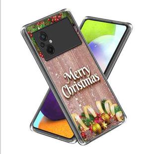 For Xiaomi Poco M5 Christmas Patterned Clear TPU Phone Cover Case(Christmas Theme)