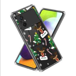 For Xiaomi Poco M5 Christmas Patterned Clear TPU Phone Cover Case(Little Elk)