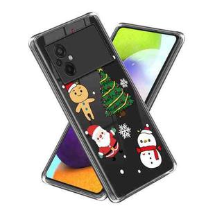 For Xiaomi Poco M5 Christmas Patterned Clear TPU Phone Cover Case(Snowflake Christmas Tree)