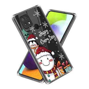 For Xiaomi Poco C40 Christmas Patterned Clear TPU Phone Cover Case(Penguin Yeti)