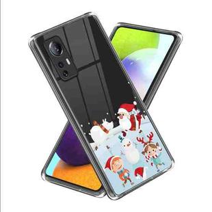 For Xiaomi 12 Lite Christmas Patterned Clear TPU Phone Cover Case(Fun Skating Rink)