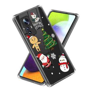 For Xiaomi 12 Pro Christmas Patterned Clear TPU Phone Cover Case(Snowflake Christmas Tree)