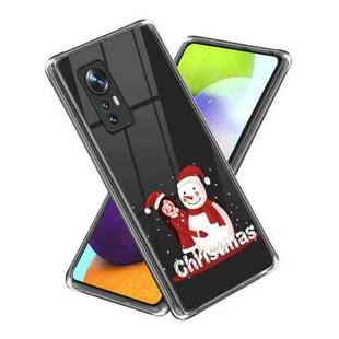 For Xiaomi 12X Christmas Patterned Clear TPU Phone Cover Case(Red Hat Yeti)
