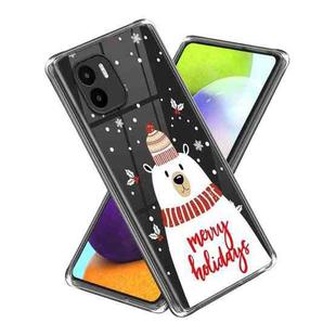 For Xiaomi Redmi A1 Christmas Patterned Clear TPU Phone Cover Case(White Bear)