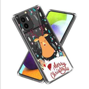 For Xiaomi Redmi A1 Christmas Patterned Clear TPU Phone Cover Case(Christmas Elk)
