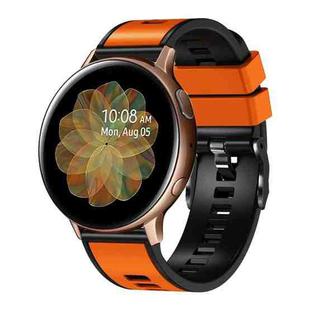 For Samsung Galaxy Watch 5 40mm / 44mm Plain Weave Two-color Silicone Watch Band(Orange Black)