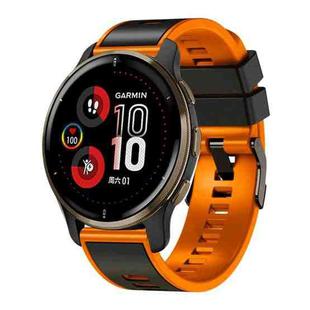 For Samsung Galaxy Watch 5 40mm / 44mm Plain Weave Two-color Silicone Watch Band(Black Orange)