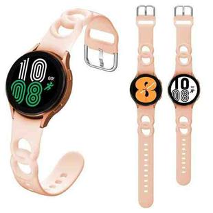 For Samsung Galaxy Watch 5 40mm / 44mm Hollowed Double Loop Silicone Watch Band(Pink)