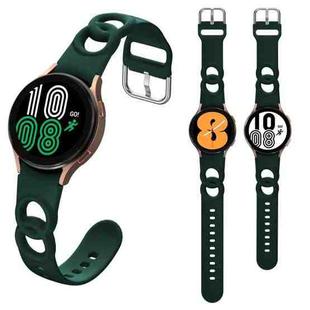For Samsung Galaxy Watch 5 40mm / 44mm Hollowed Double Loop Silicone Watch Band(Green)