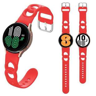 For Samsung Galaxy Watch 5 40mm / 44mm Hollowed Double Loop Silicone Watch Band(Red)