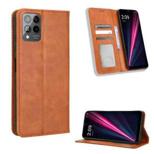 For T-Mobile REVVL 6 Pro 5G Magnetic Buckle Retro Texture Leather Phone Case(Brown)