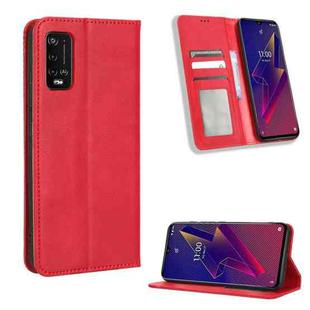 For Wiko Power U20 / U10 Magnetic Buckle Retro Texture Leather Phone Case(Red)