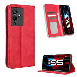 For Infinix Note 12 5G / Note 12 Pro 5G Magnetic Buckle Retro Texture Leather Phone Case(Red)