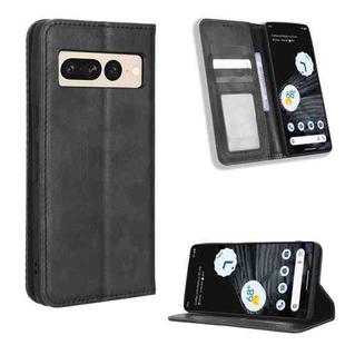 For Google Pixel 7 Pro 5G Magnetic Buckle Retro Texture Leather Phone Case(Black)