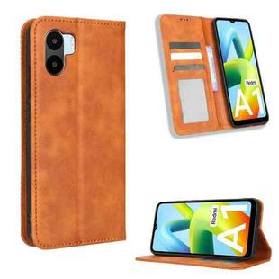 For Xiaomi Redmi A1 Magnetic Buckle Retro Texture Leather Phone Case(Brown)