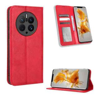 For Huawei Mate 50 Pro Magnetic Buckle Retro Texture Leather Phone Case(Red)