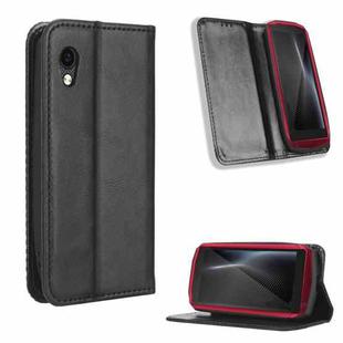 For Cubot Pocket / P50 Magnetic Buckle Retro Texture Leather Phone Case(Black)