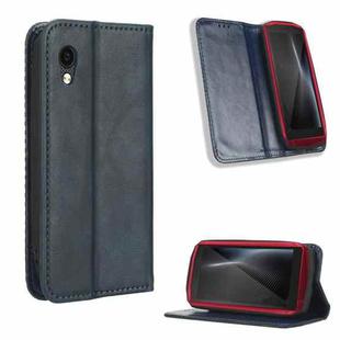 For Cubot Pocket / P50 Magnetic Buckle Retro Texture Leather Phone Case(Blue)