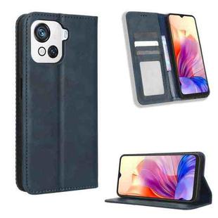 For Blackview OSCAL C80 Magnetic Buckle Retro Texture Leather Phone Case(Blue)