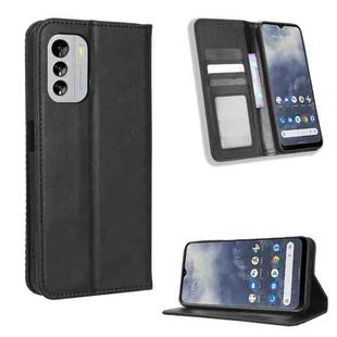 For Nokia G60 5G Magnetic Buckle Retro Texture Leather Phone Case(Black)