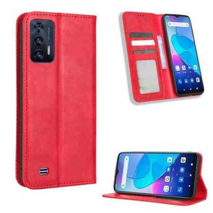 For Oukitel C31 Magnetic Buckle Retro Texture Leather Phone Case(Red)