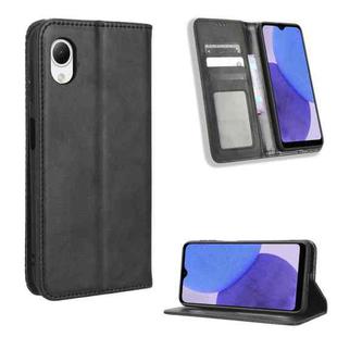 For Samsung Galaxy A23e / A23s / A23 5G JP Magnetic Buckle Retro Texture Leather Phone Case(Black)