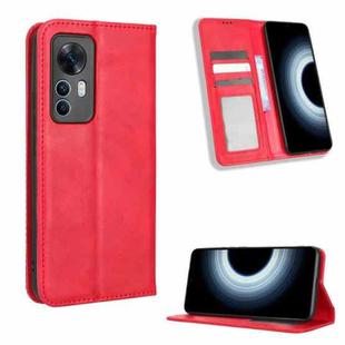 For Xiaomi 12T / Redmi K50 Ultra Magnetic Buckle Retro Texture Leather Phone Case(Red)