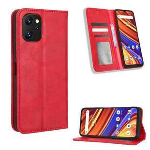 For UMIDIGI F3 5G / 4G / F3S / F3 SE Magnetic Buckle Retro Texture Leather Phone Case(Red)